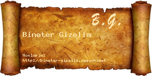 Bineter Gizella névjegykártya